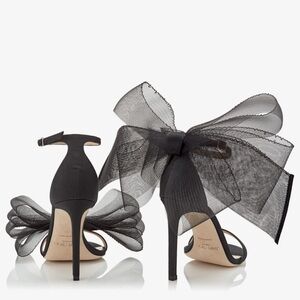 JIMMY CHOO - AVELINE 100 BOW HEELED SANDALS
